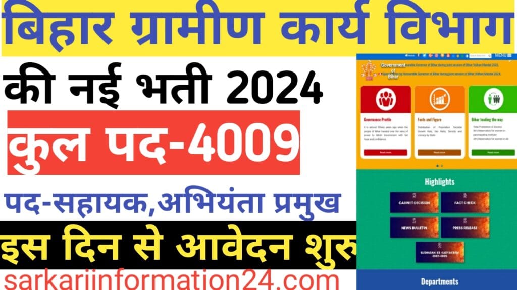 bihar Gramin karya bibhag 2024