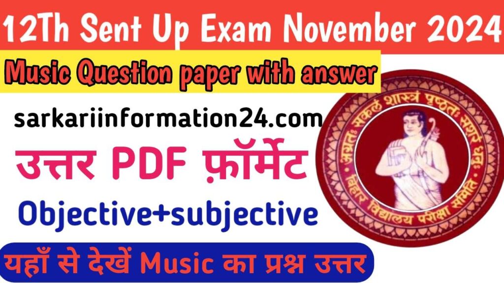 Class 12th Sent Up exam 2024-25 Music